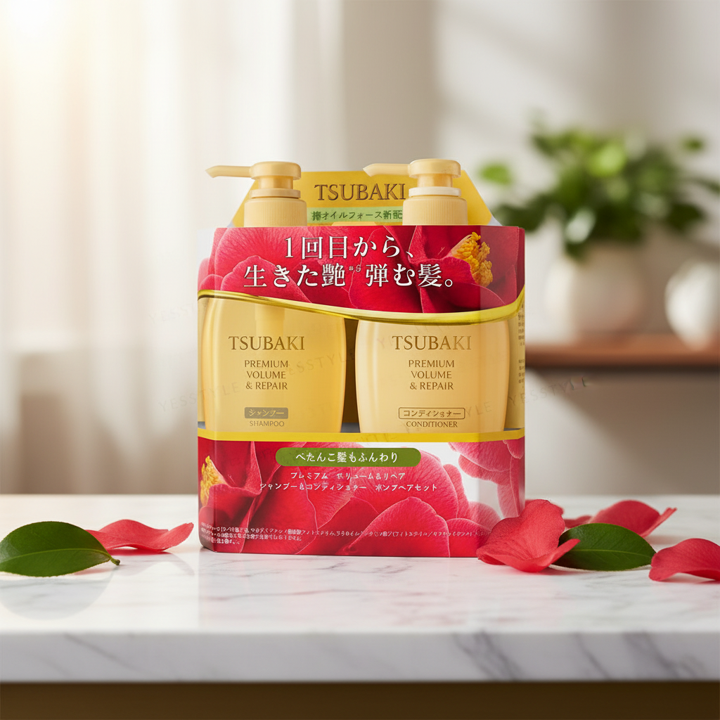 Shiseido Tsubaki Premium Volume & Repair Set (Shampoo + Conditioner)