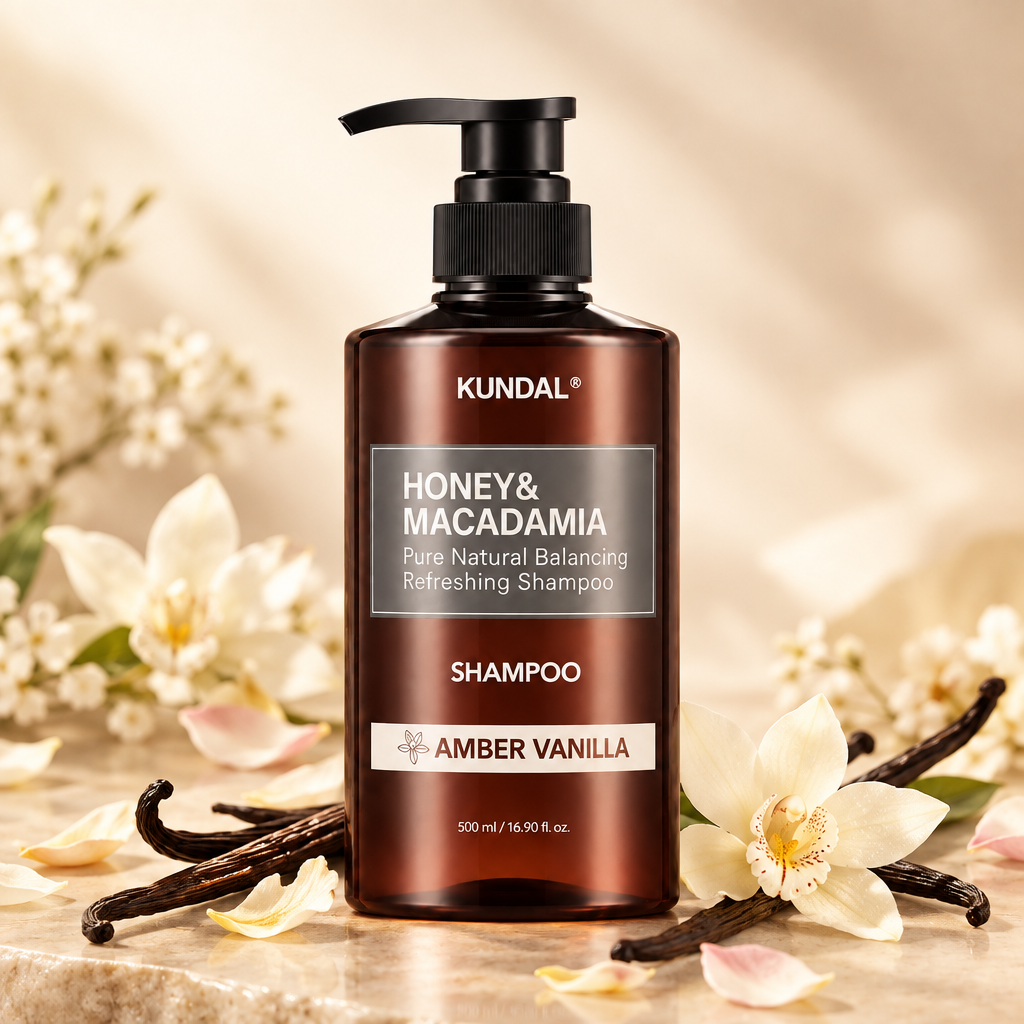 KUNDAL Honig- & Macadamia-Shampoo – Amber-Vanille 500ml