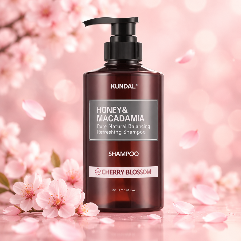 KUNDAL Honey & Macadamia Shampoo – Cherry Blossom 500ml